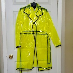 Current Mood slime green clear rain coat